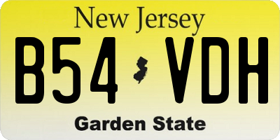 NJ license plate B54VDH