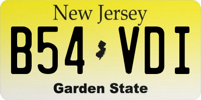 NJ license plate B54VDI