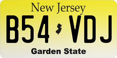 NJ license plate B54VDJ