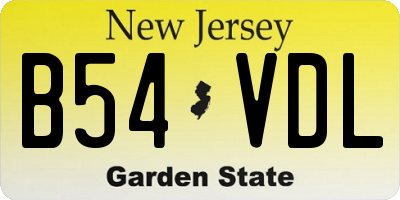 NJ license plate B54VDL