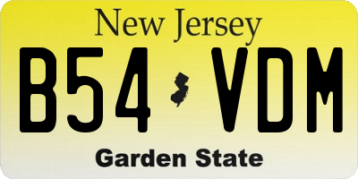 NJ license plate B54VDM