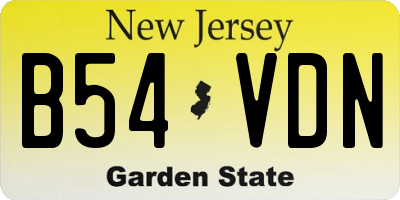 NJ license plate B54VDN