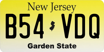 NJ license plate B54VDQ