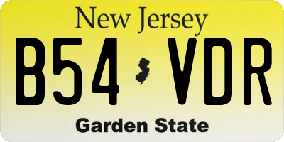 NJ license plate B54VDR