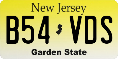 NJ license plate B54VDS