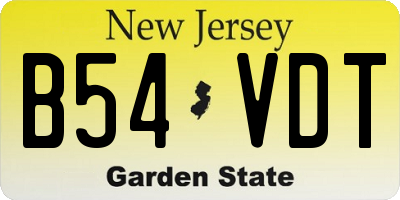 NJ license plate B54VDT