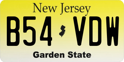 NJ license plate B54VDW