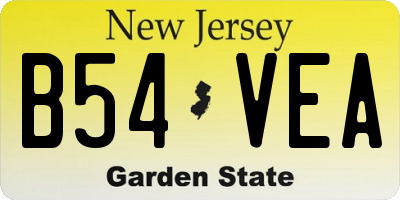 NJ license plate B54VEA