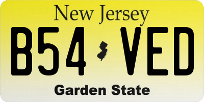 NJ license plate B54VED