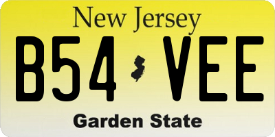 NJ license plate B54VEE