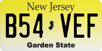 NJ license plate B54VEF