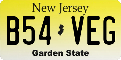 NJ license plate B54VEG