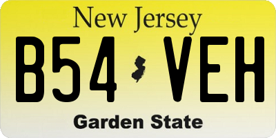 NJ license plate B54VEH