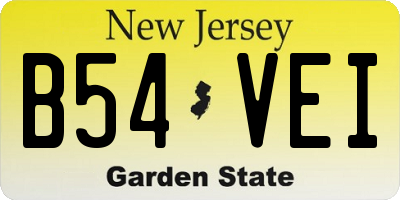 NJ license plate B54VEI