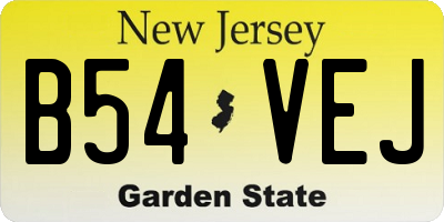 NJ license plate B54VEJ