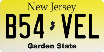 NJ license plate B54VEL