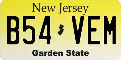 NJ license plate B54VEM