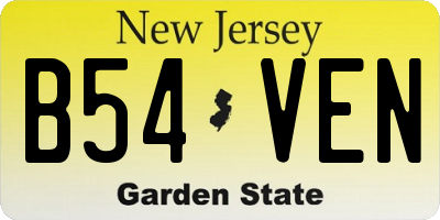 NJ license plate B54VEN