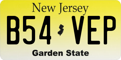 NJ license plate B54VEP