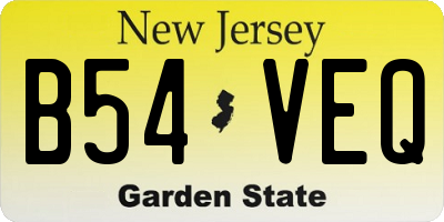 NJ license plate B54VEQ