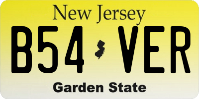 NJ license plate B54VER