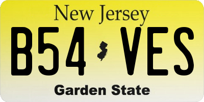 NJ license plate B54VES