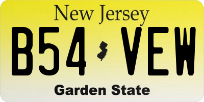 NJ license plate B54VEW