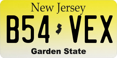 NJ license plate B54VEX