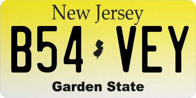 NJ license plate B54VEY