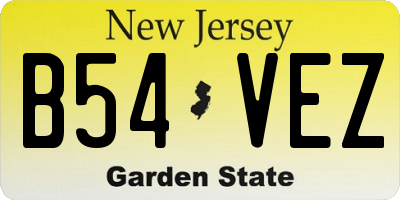 NJ license plate B54VEZ