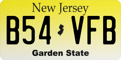 NJ license plate B54VFB
