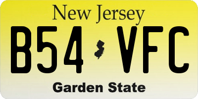 NJ license plate B54VFC