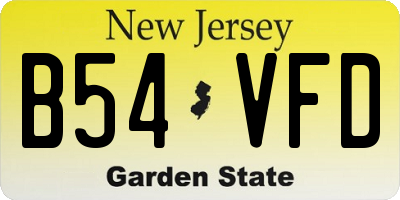 NJ license plate B54VFD
