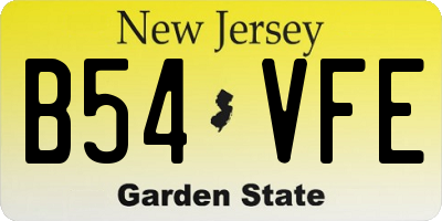 NJ license plate B54VFE