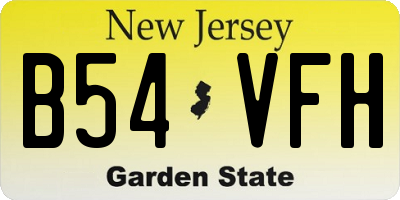 NJ license plate B54VFH