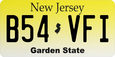 NJ license plate B54VFI