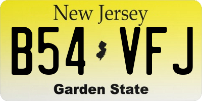 NJ license plate B54VFJ