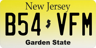 NJ license plate B54VFM