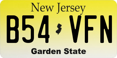 NJ license plate B54VFN