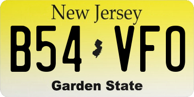 NJ license plate B54VFO