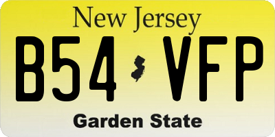 NJ license plate B54VFP