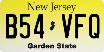 NJ license plate B54VFQ