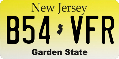 NJ license plate B54VFR