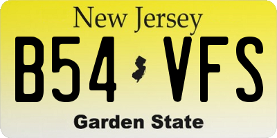 NJ license plate B54VFS