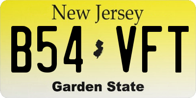 NJ license plate B54VFT