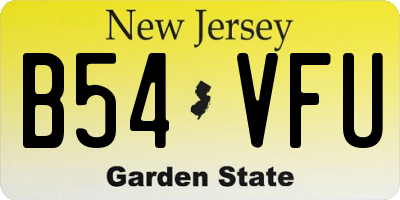 NJ license plate B54VFU
