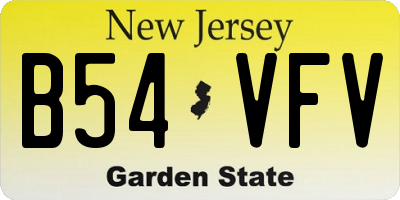 NJ license plate B54VFV