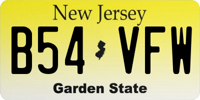 NJ license plate B54VFW