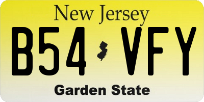 NJ license plate B54VFY