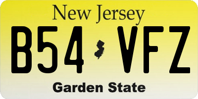 NJ license plate B54VFZ